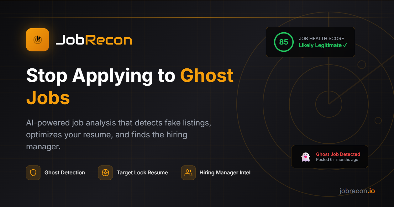 JobRecon - Kill Fake Job Postings | AI-Powered Ghost Job Detector